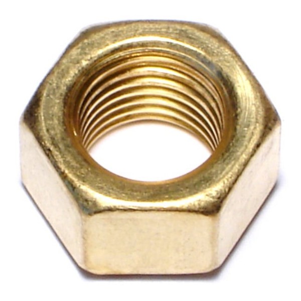 Midwest Fastener Hex Nut, 3/8"-24, Brass, 8 PK 68324